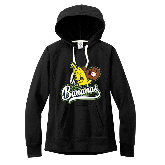 Funny Lets Go Bananas Cute Banana Women's Fleece Hoodie