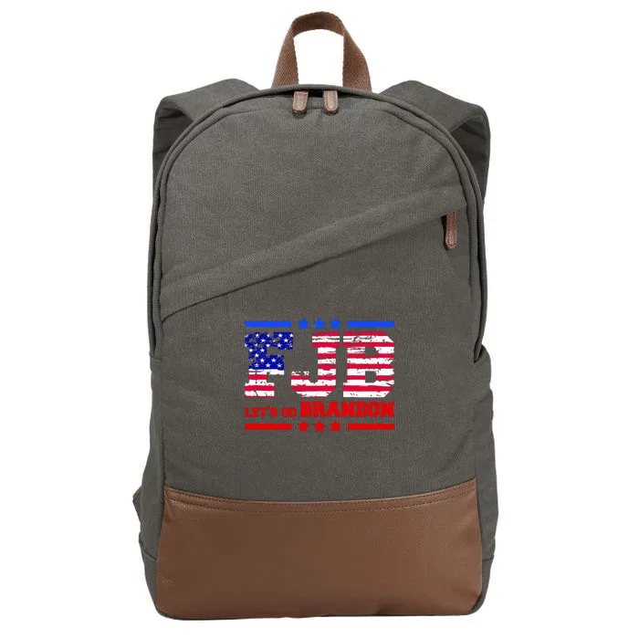 FBJ Lets Go Brandon USA Flag LGB United States Cotton Canvas Backpack