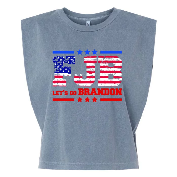 FBJ Lets Go Brandon USA Flag LGB United States Garment-Dyed Women's Muscle Tee