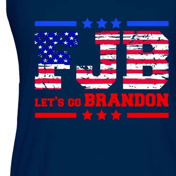 FBJ Lets Go Brandon USA Flag LGB United States Ladies Essential Flowy Tank