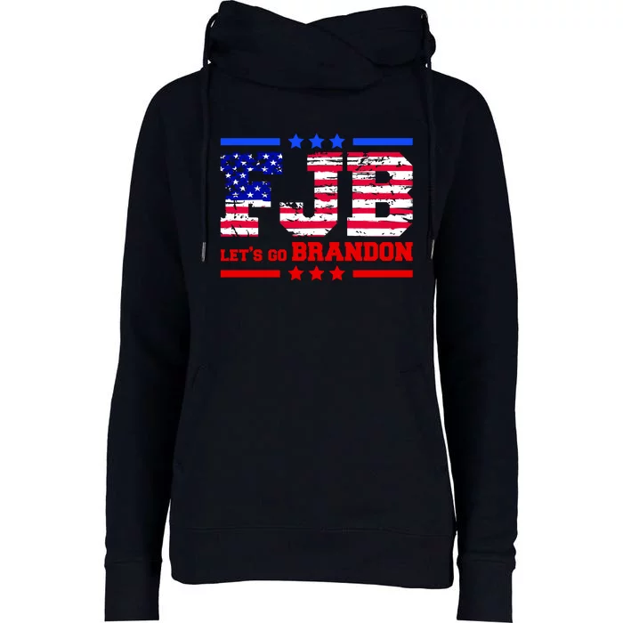 FBJ Lets Go Brandon USA Flag LGB United States Womens Funnel Neck Pullover Hood