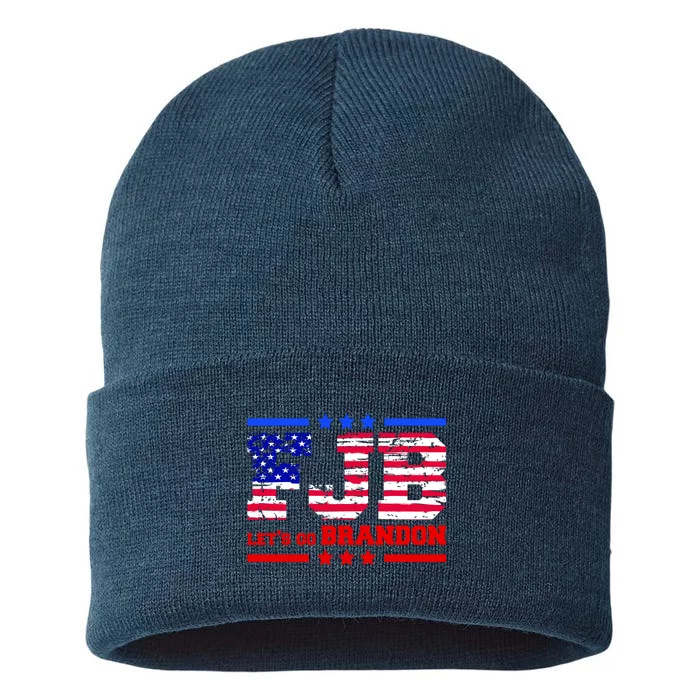 FBJ Lets Go Brandon USA Flag LGB United States Sustainable Knit Beanie