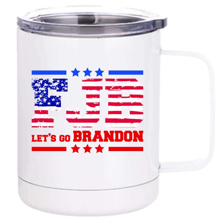 FBJ Lets Go Brandon USA Flag LGB United States Front & Back 12oz Stainless Steel Tumbler Cup