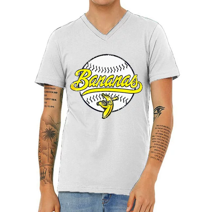 Funny LetS Go Bananas V-Neck T-Shirt