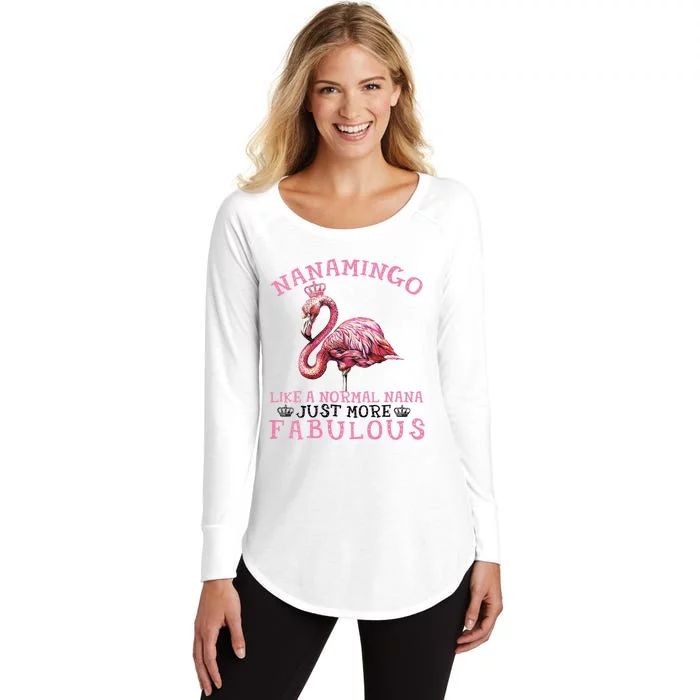 Flamingo Lover Grandma Mom Yayamingo Like A Normal Yaya Women's Perfect Tri Tunic Long Sleeve Shirt