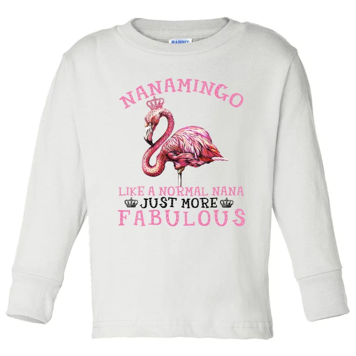 Flamingo Lover Grandma Mom Yayamingo Like A Normal Yaya Toddler Long Sleeve Shirt