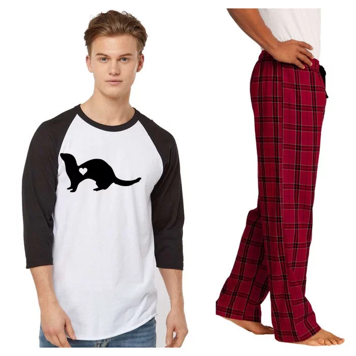 Ferret Lover Gift Ferret Pet Owner Raglan Sleeve Pajama Set