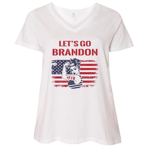 FJB Let’s Go Brandon, Lets Go Brandon Women's V-Neck Plus Size T-Shirt