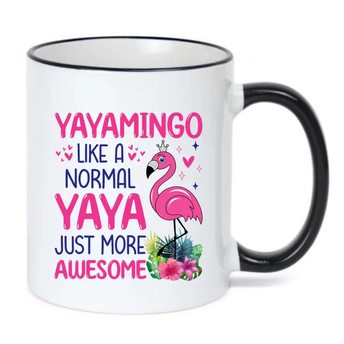 Flamingo Lover Grandma Mom Yayamingo Like A Normal Yaya Black Color Changing Mug