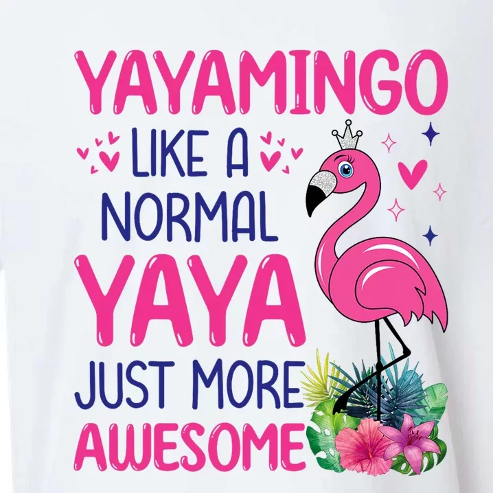 Flamingo Lover Grandma Mom Yayamingo Like A Normal Yaya Sueded Cloud Jersey T-Shirt