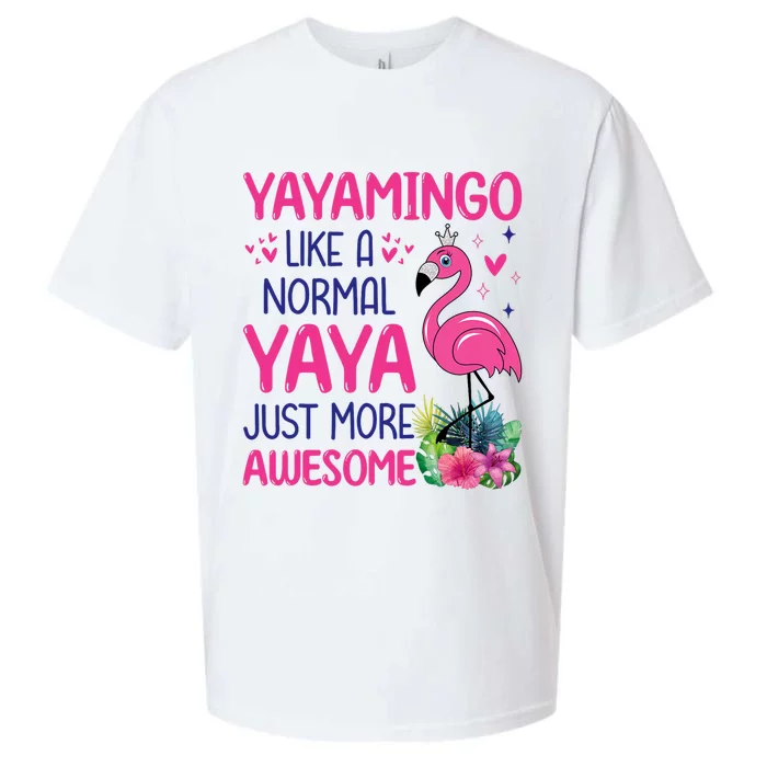 Flamingo Lover Grandma Mom Yayamingo Like A Normal Yaya Sueded Cloud Jersey T-Shirt