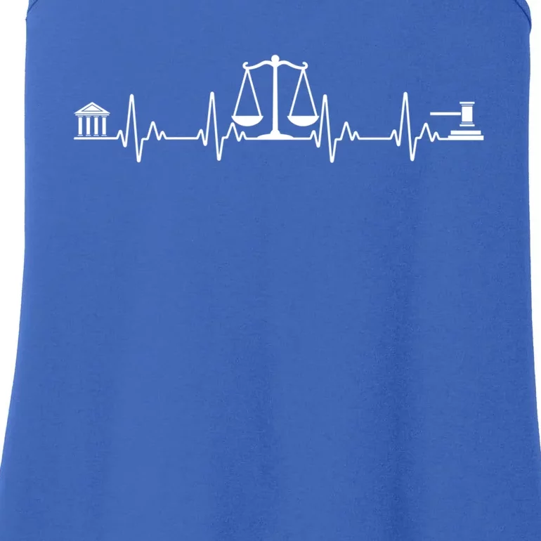 Funny Lawyer Gift Law School Attorney Heartbeat Gift Ladies Essential Tank