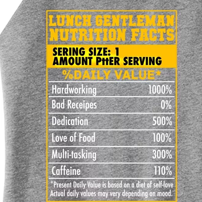 Funny Lunch Gentle Nutrition Facts School Cafeteria Cooks Gift Women’s Perfect Tri Rocker Tank