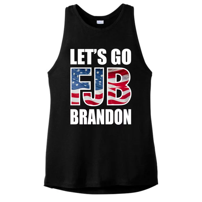 FJB Let's Go Brandon FJB Flag Image Apparel Ladies Tri-Blend Wicking Tank