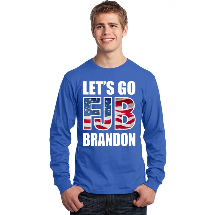 FJB Let's Go Brandon FJB Flag Image Apparel Tall Long Sleeve T-Shirt