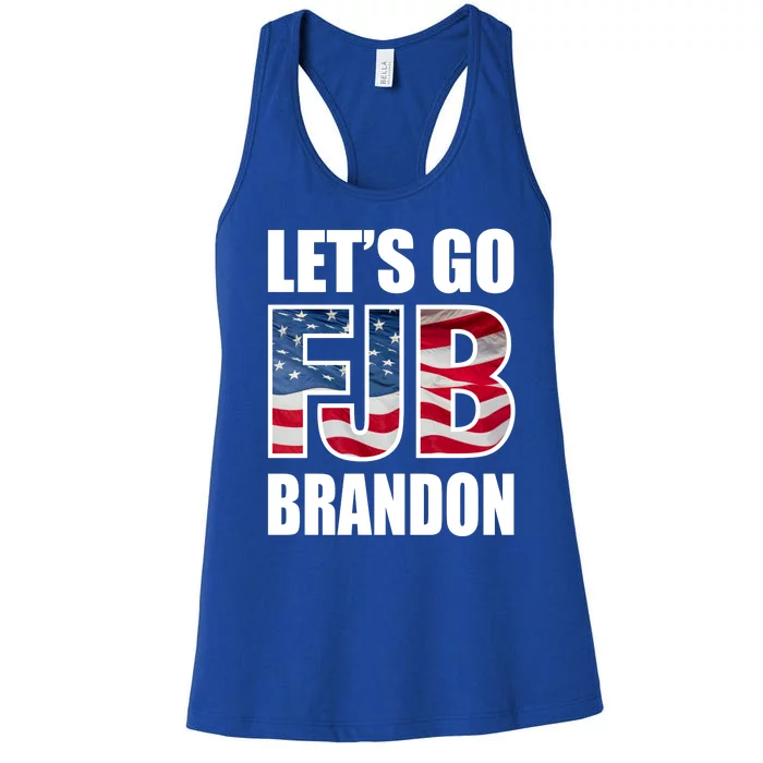 FJB Let's Go Brandon FJB Flag Image Apparel Women's Racerback Tank