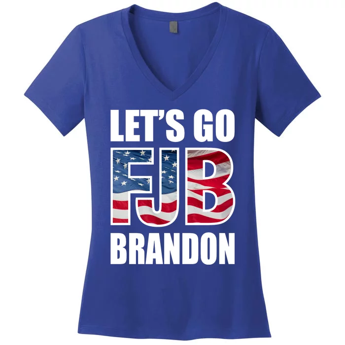 Womens Let's Go Brandon V-Neck T-Shirt