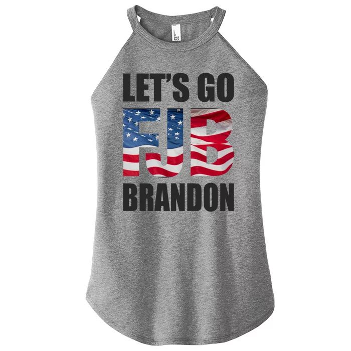 FJB Let's Go Brandon FJB Flag Image Apparel Women’s Perfect Tri Rocker Tank