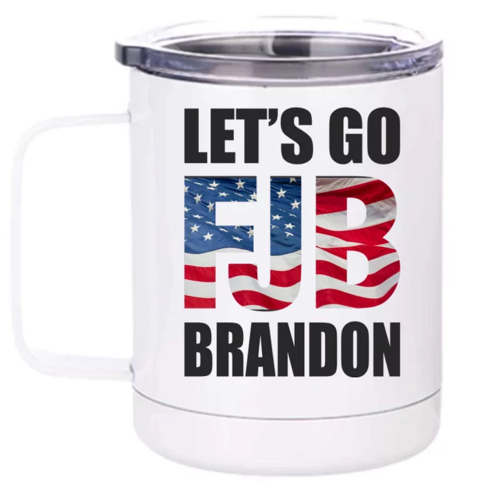 FJB Let's Go Brandon FJB Flag Image Apparel Front & Back 12oz Stainless Steel Tumbler Cup