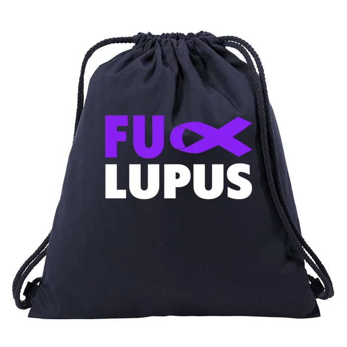 Fuck Lupus Gift Fu Lupus Awareness Meaningful Gift Drawstring Bag