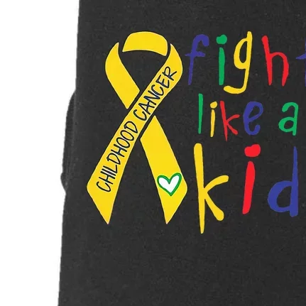 Fight Like Gold Ribbon Childhood Cancer Awareness Doggie 3-End Fleece Hoodie