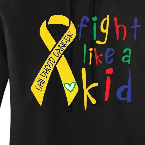 Fight Like Gold Ribbon Childhood Cancer Awareness Women's Pullover Hoodie