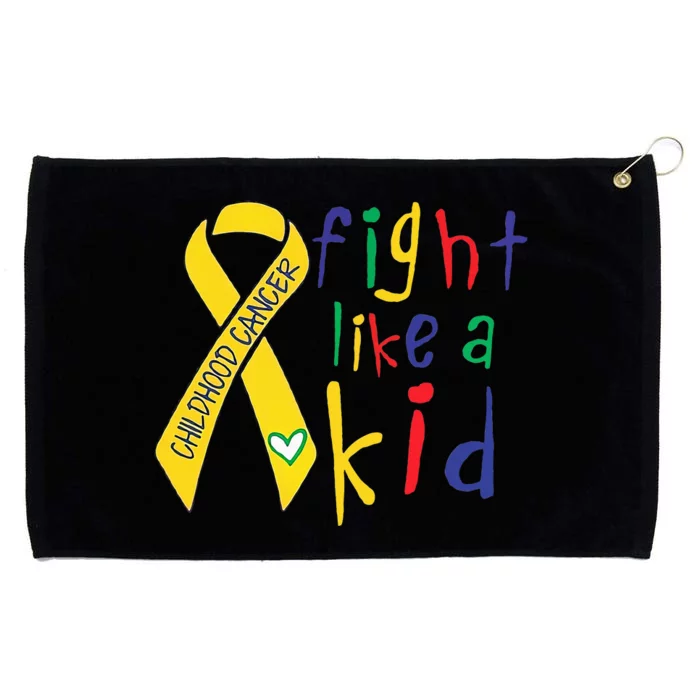 Fight Like Gold Ribbon Childhood Cancer Awareness Grommeted Golf Towel