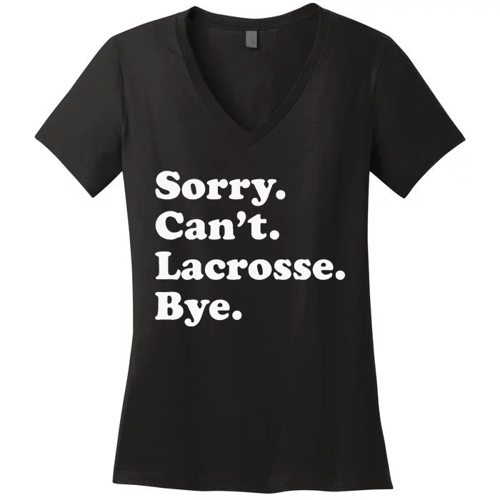 Funny Lacrosse Gift For Men Women Women's V-Neck T-Shirt