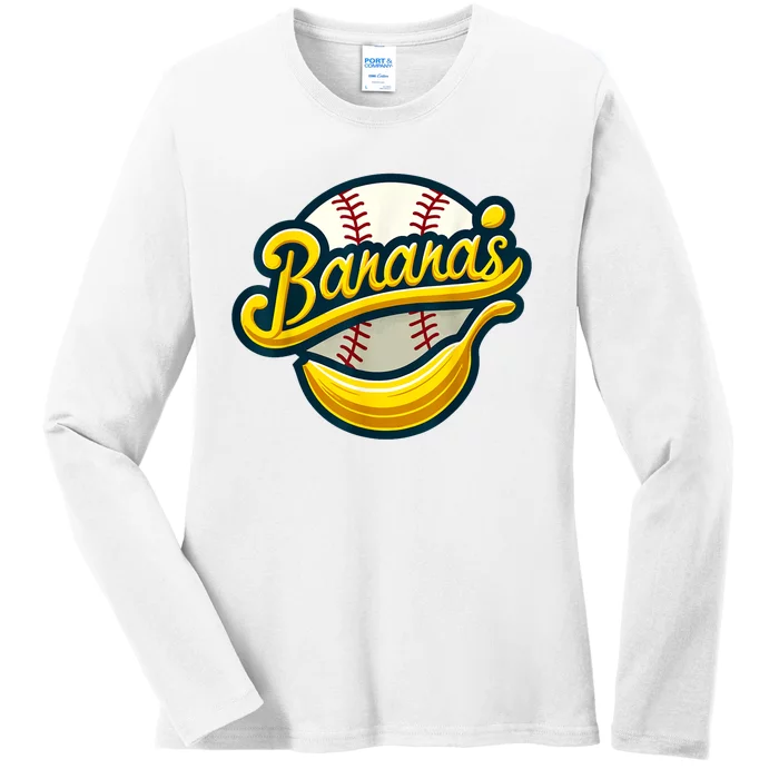 Funny LetS Go Bananas Ladies Long Sleeve Shirt