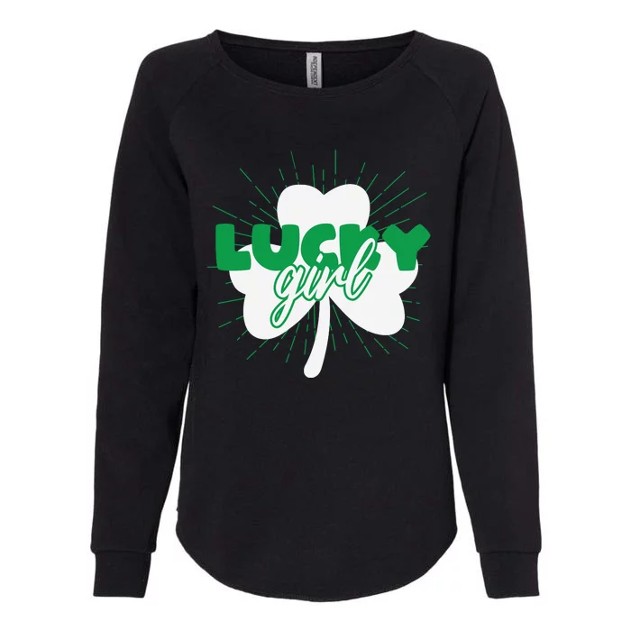 Funny Lucky Girl St Patricks Day Womens California Wash Sweatshirt