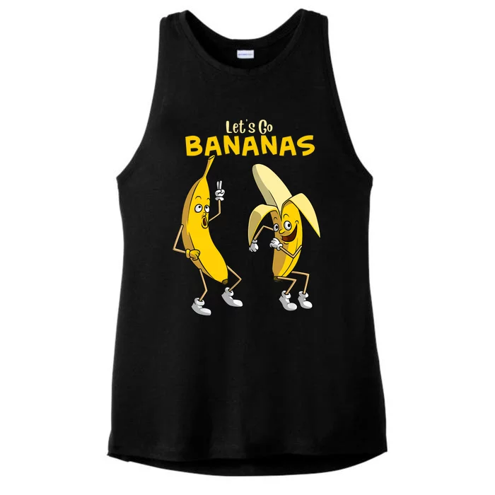 Funny Let's Go Bananas Gift Boy Girl Cute Fruit Dance Ladies Tri-Blend Wicking Tank