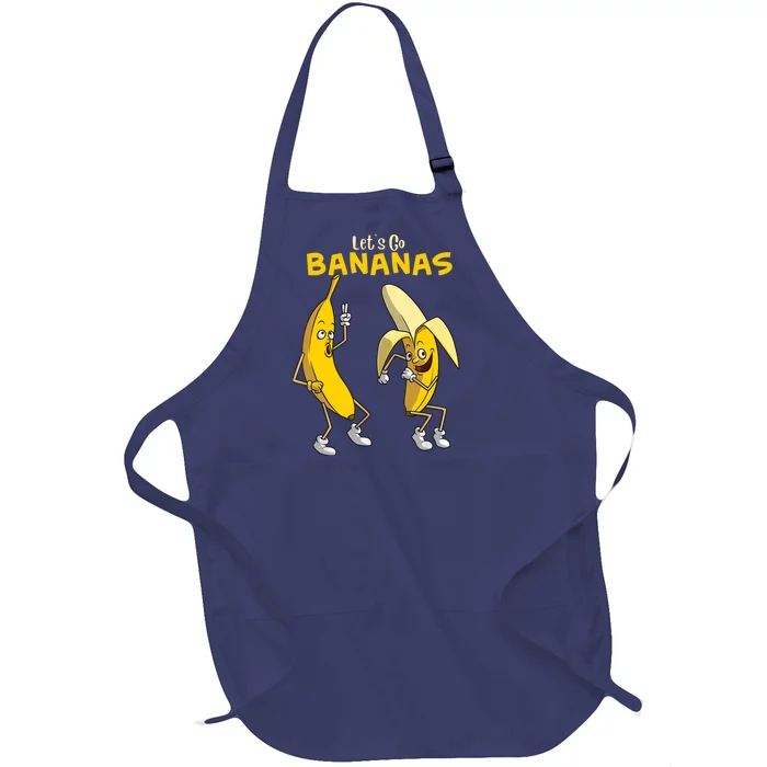 Funny Let's Go Bananas Gift Boy Girl Cute Fruit Dance Full-Length Apron With Pocket