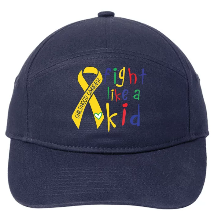 Fight Like Gold Ribbon Childhood Cancer Awareness 7-Panel Snapback Hat