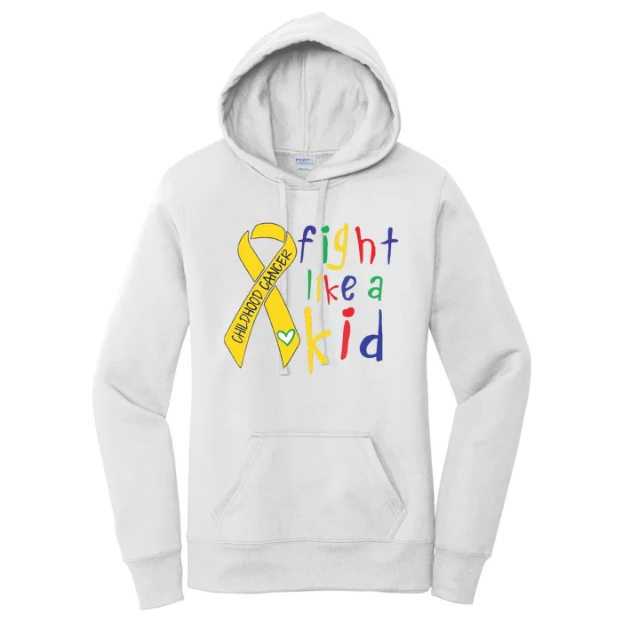 Fight Like Gold Ribbon Childhood Cancer Awareness Women's Pullover Hoodie