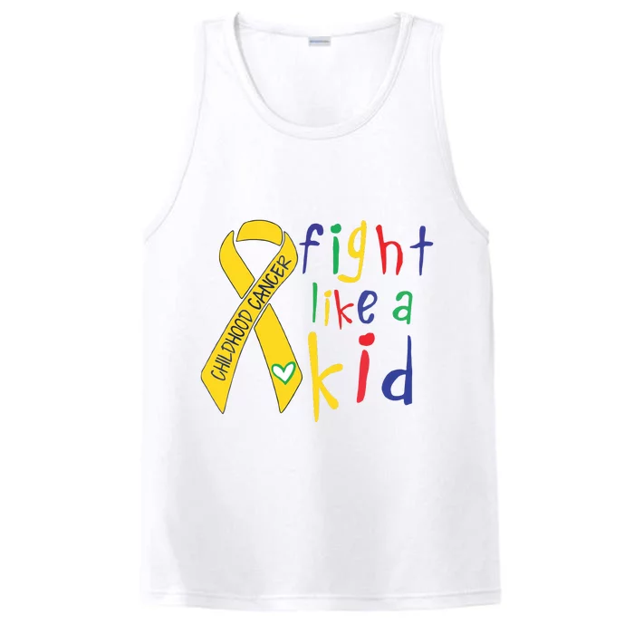 Fight Like Gold Ribbon Childhood Cancer Awareness Performance Tank