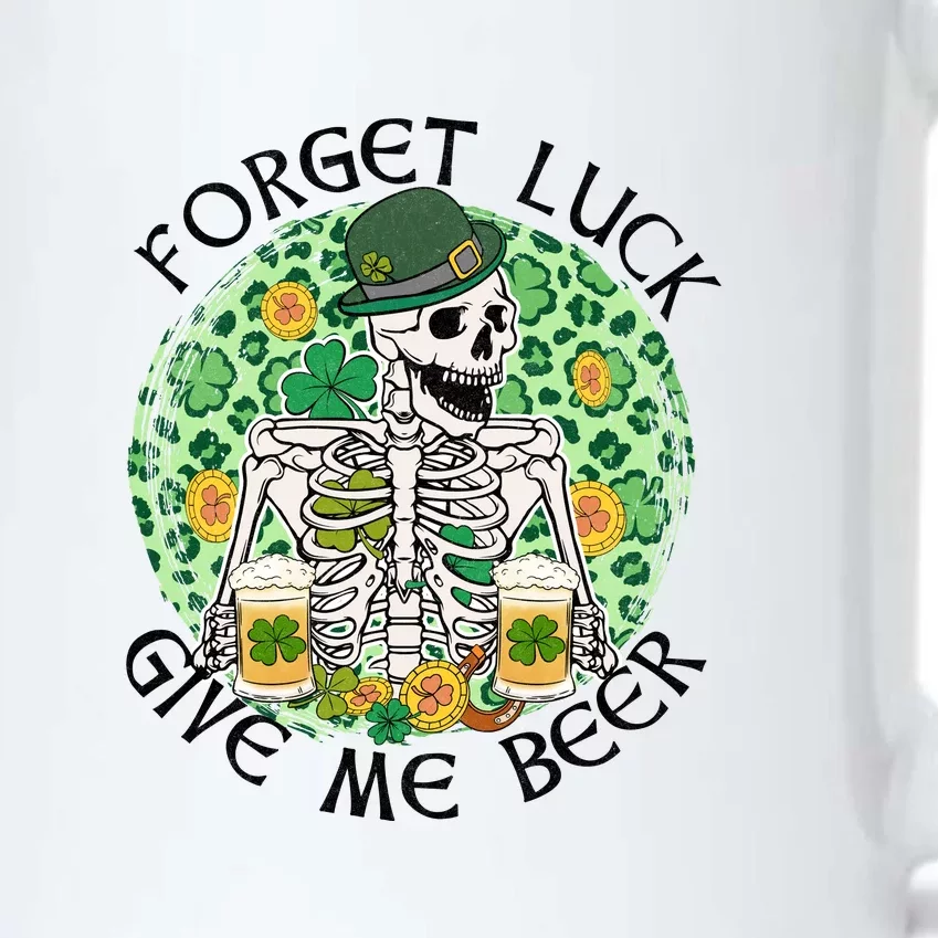 Forget Luck Give Me Beer Funny Skeleton St Patrick's Day Black Color Changing Mug