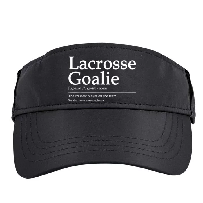 Funny Lacrosse Goalie Definition Quote Cool Adult Drive Performance Visor