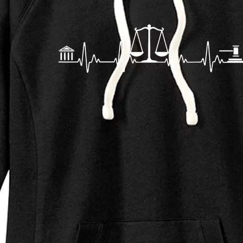 Funny Lawyer Gift Law School Attorney Men Women Heartbeat Women's Fleece Hoodie