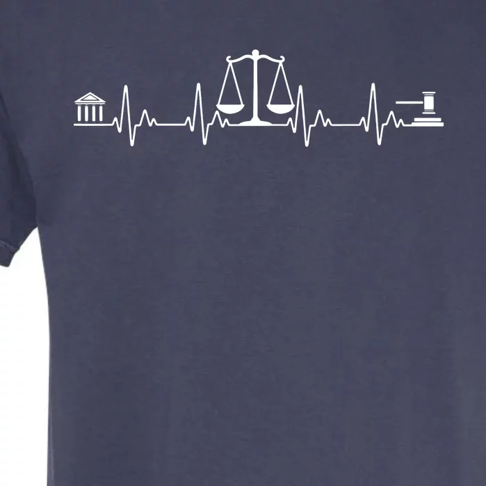 Funny Lawyer Gift Law School Attorney Men Women Heartbeat Garment-Dyed Heavyweight T-Shirt