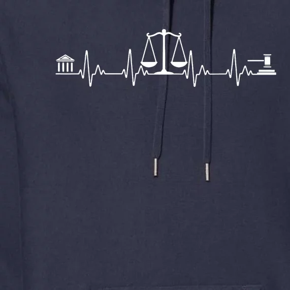 Funny Lawyer Gift Law School Attorney Men Women Heartbeat Premium Hoodie