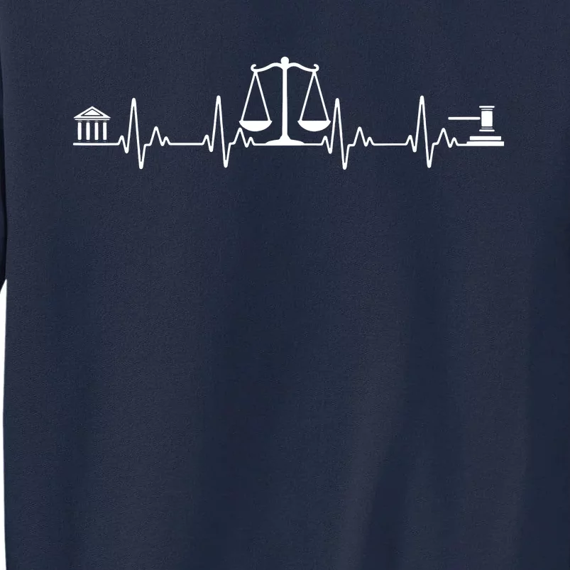 Funny Lawyer Gift Law School Attorney Men Women Heartbeat Tall Sweatshirt