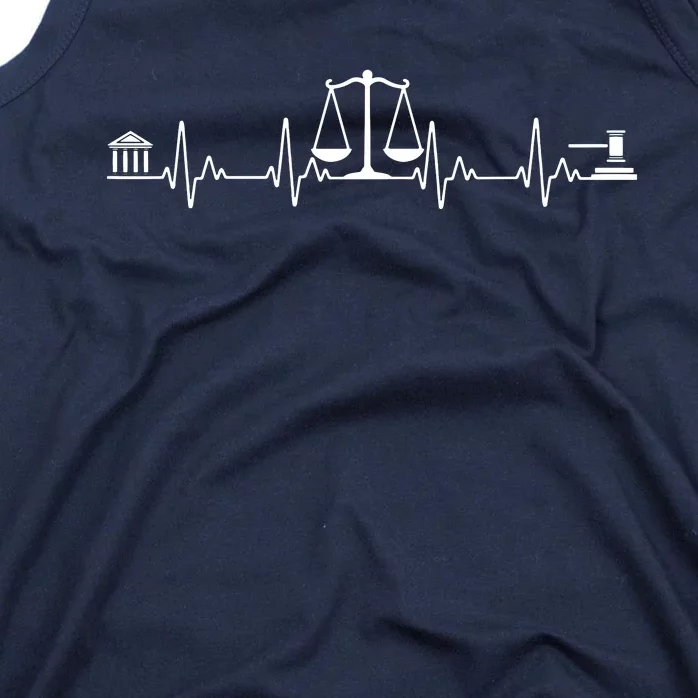 Funny Lawyer Gift Law School Attorney Men Women Heartbeat Tank Top