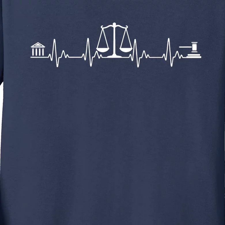 Funny Lawyer Gift Law School Attorney Men Women Heartbeat Kids Long Sleeve Shirt