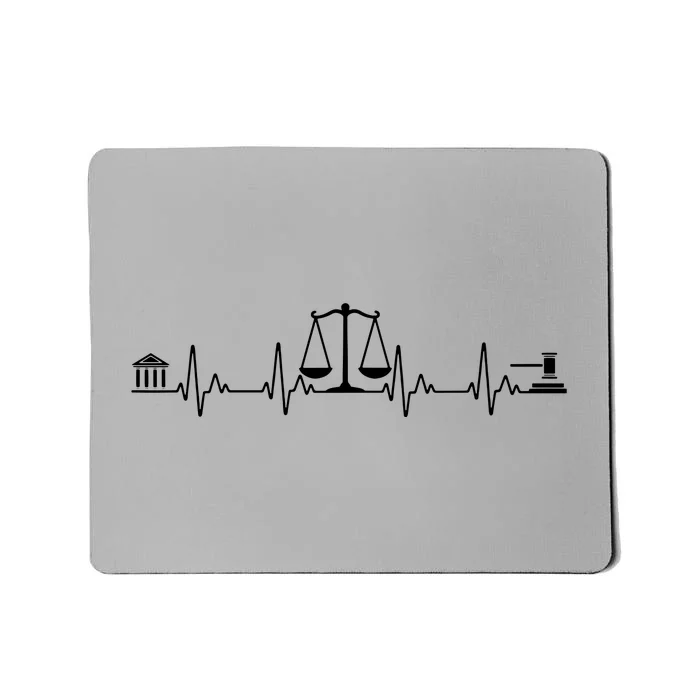 Funny Lawyer Gift Law School Attorney Men Women Heartbeat Mousepad