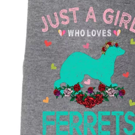 Ferret Lover Gift Just A Girl Who Loves Ferrets Cute Gift Doggie 3-End Fleece Hoodie