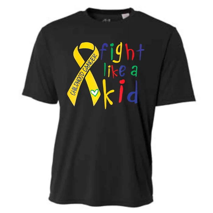 Fight Like Gold Ribbon Childhood Cancer Awareness Cooling Performance Crew T-Shirt