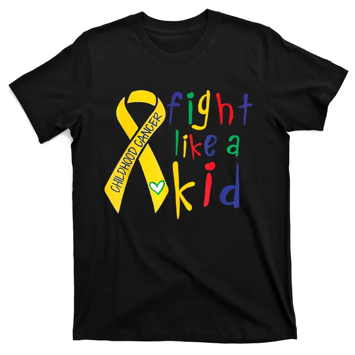 Fight Like Gold Ribbon Childhood Cancer Awareness T-Shirt