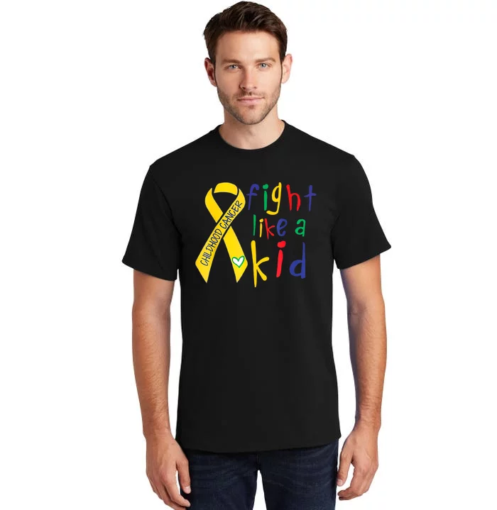 Fight Like Gold Ribbon Childhood Cancer Awareness Tall T-Shirt