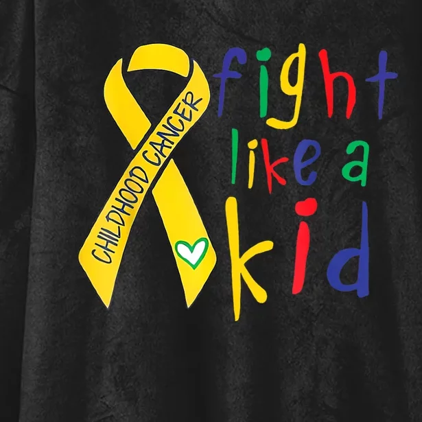 Fight Like Gold Ribbon Childhood Cancer Awareness Hooded Wearable Blanket