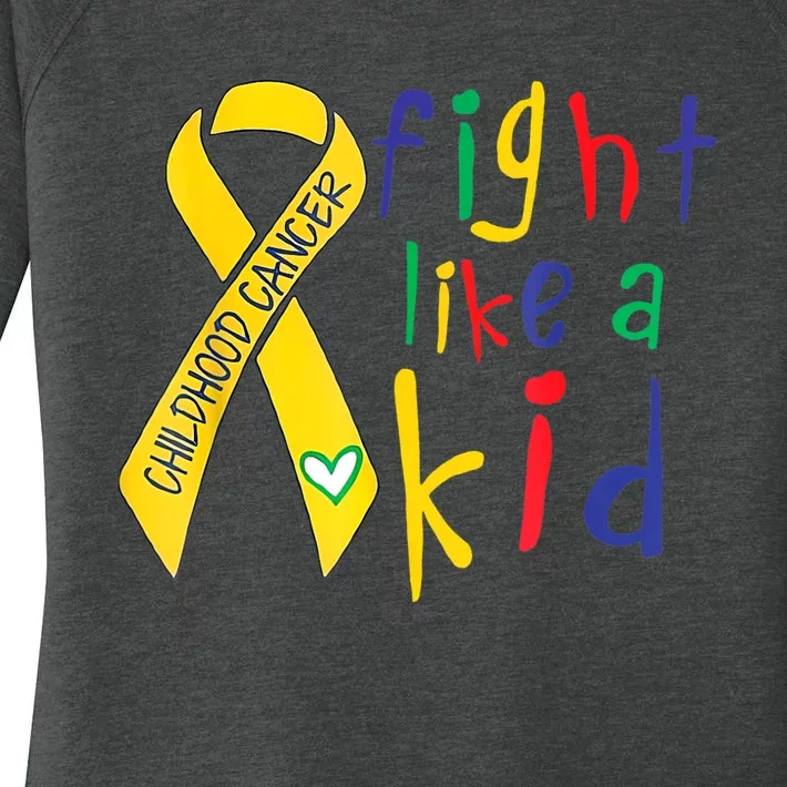 Fight Like Gold Ribbon Childhood Cancer Awareness Women's Perfect Tri Tunic Long Sleeve Shirt